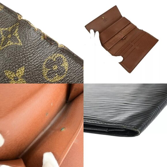 LOUIS VUITTON Logo 4 Set Long Wallet Monogram Damier Azur Epi Taiga - Picture 7 of 13